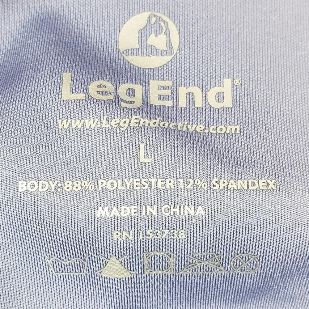 LegEnd Active Womens High‎ Waisted Ribbed Panel Leggings Lavender Purple Size L